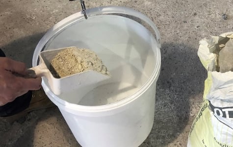 Add the Cement Bag and Mix